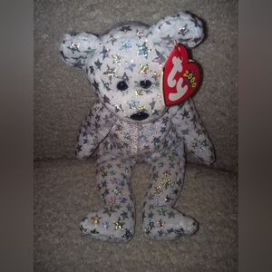 Ty Bear 2000 White star bear The Begining Retired NWT